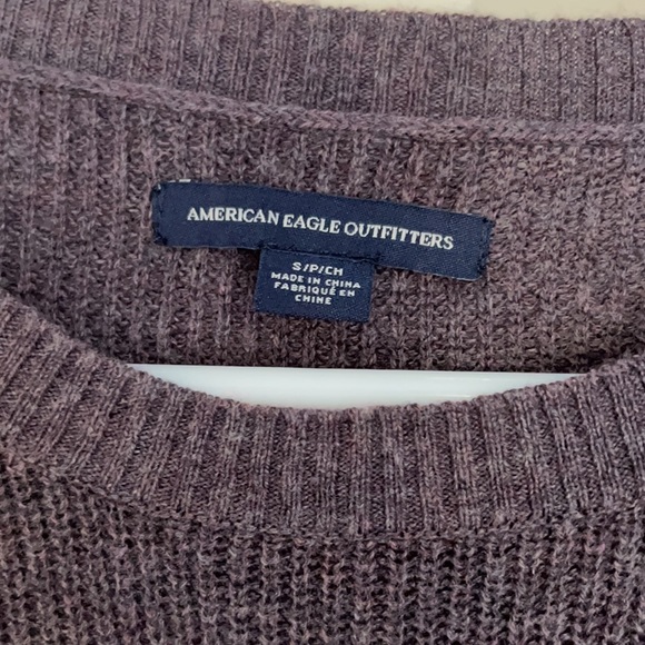 American Eagle Purple Bow Sleeve Sweater - Picture 3 of 4
